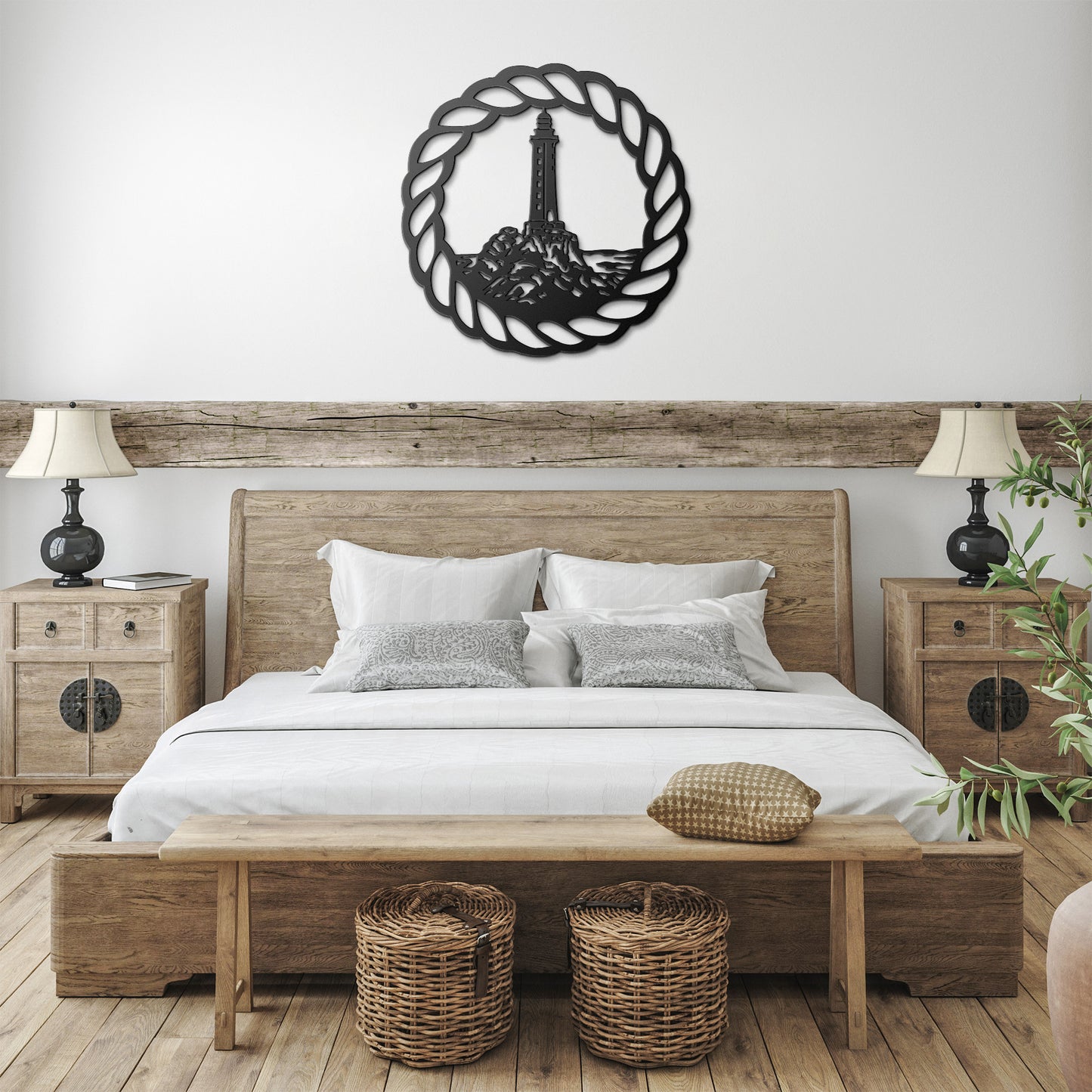 Coastal Beacon: Metal Lighthouse Wall Art
