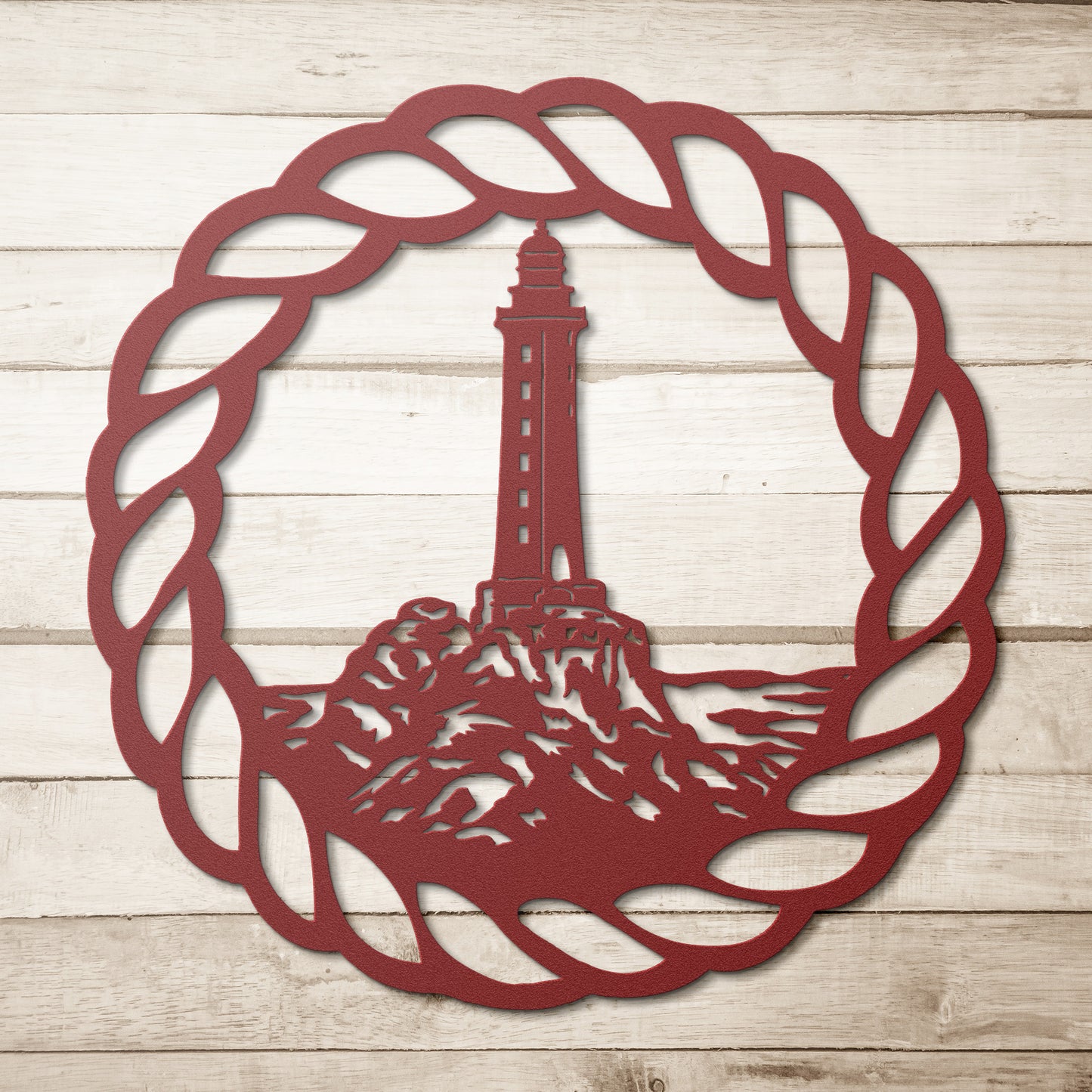 Coastal Beacon: Metal Lighthouse Wall Art