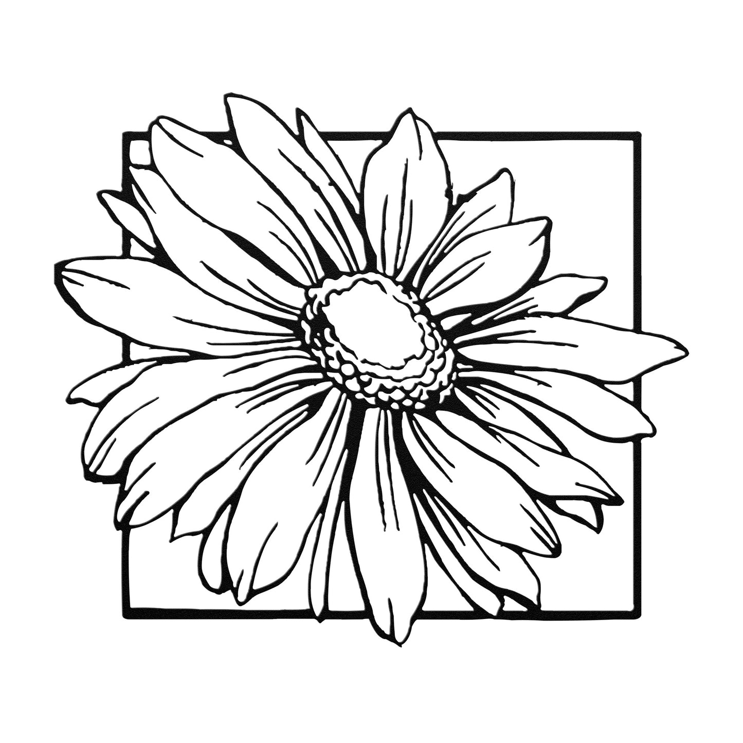 Framed metal Daisy flower wall art
