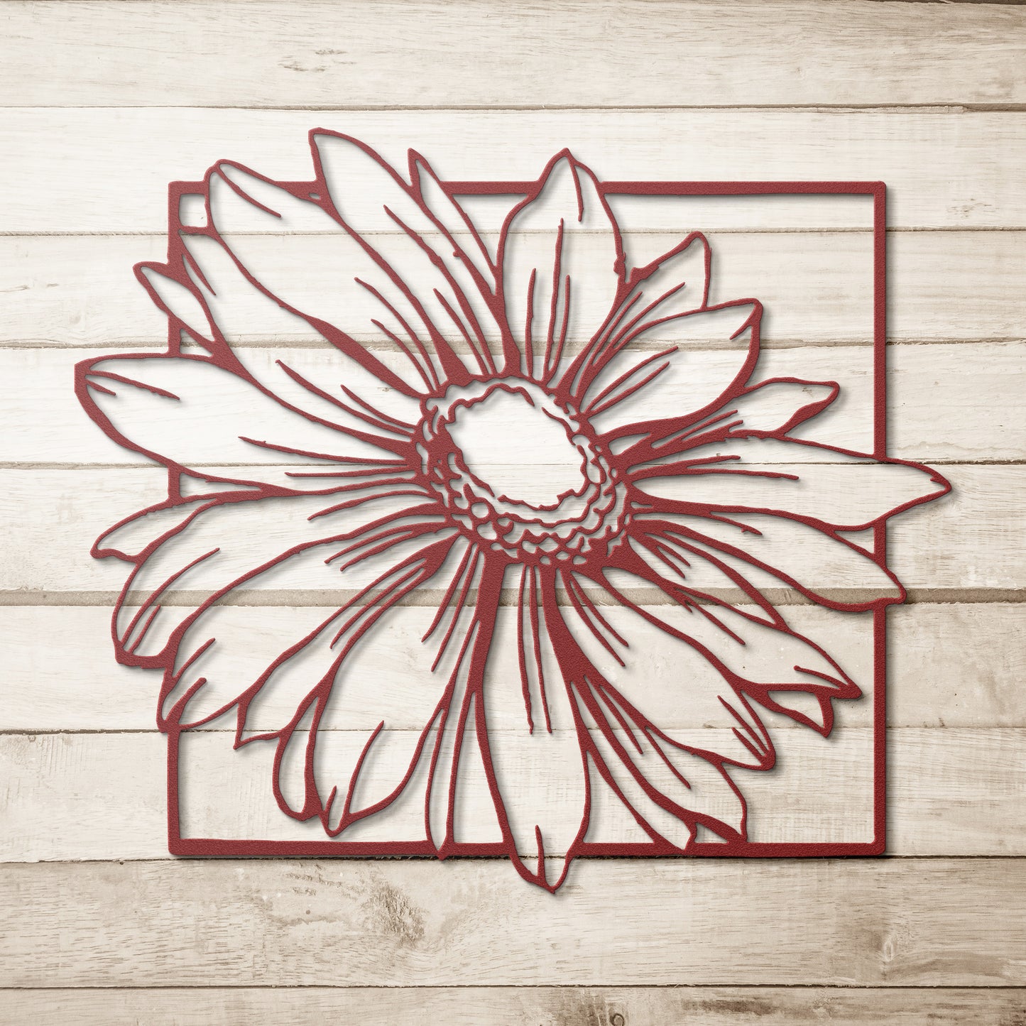 Framed metal Daisy flower wall art