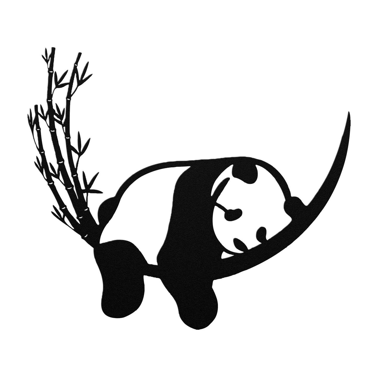 Metal Panda and Bamboo wall art
