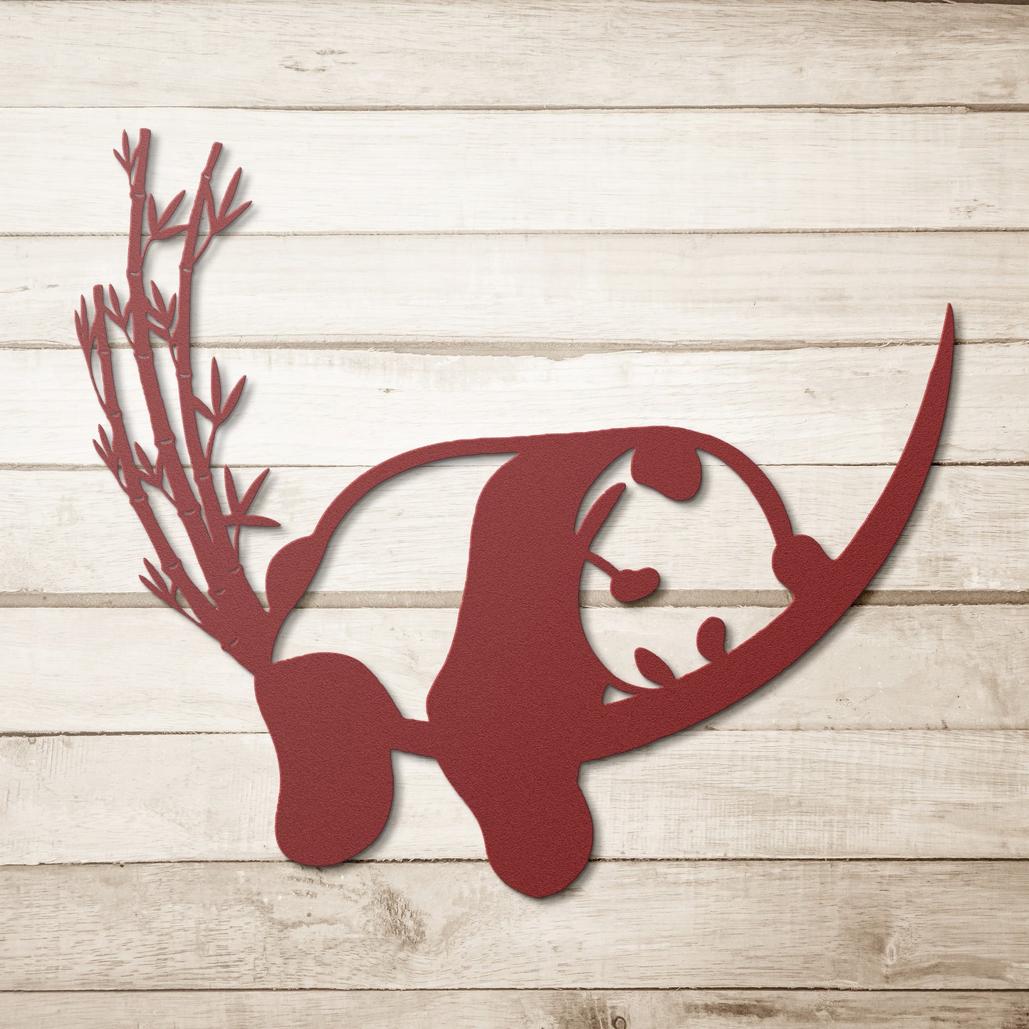 Metal Panda and Bamboo wall art