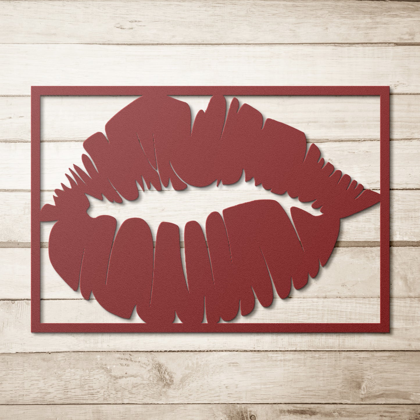 Metallic Kiss: Sensual Lips Wall Art