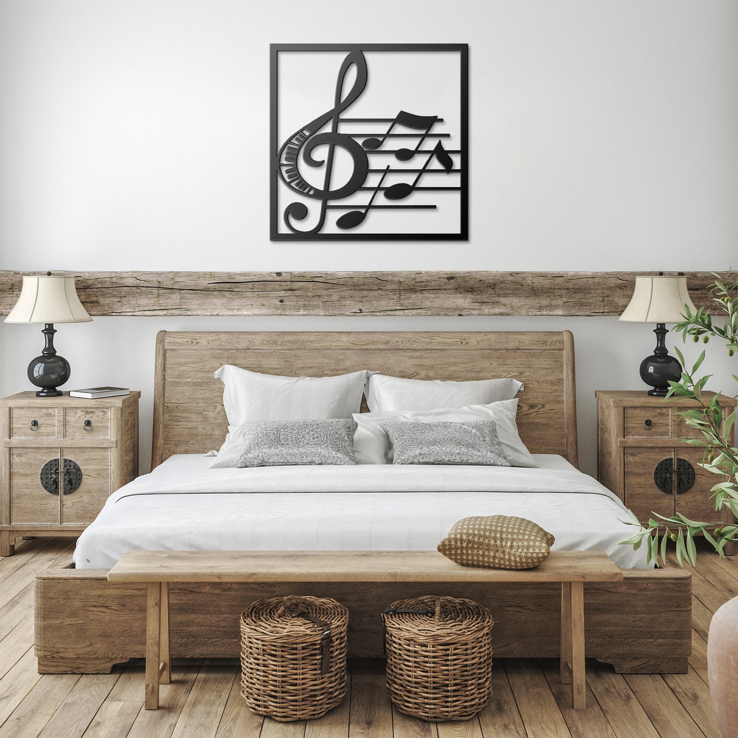 Harmony in Metal: Treble Clef Music Notes Wall Art