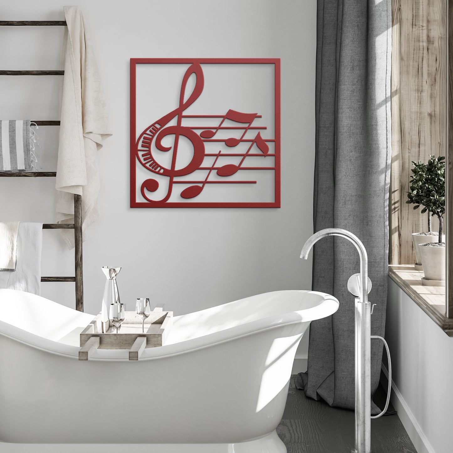 Harmony in Metal: Treble Clef Music Notes Wall Art